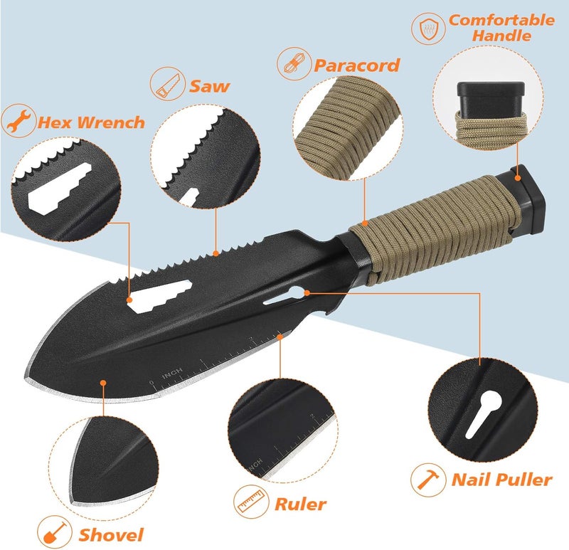 FullLit Backpacking Trowel Ultralight, Camping Shovel, Garden Trowel Hand Tool with Carrying Pouch for Hiking, Digging, Metal Detecting, Gardening Multitool Survival - Image 4
